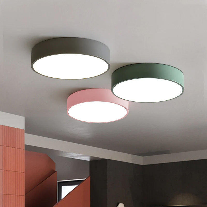 Circular Flush Mount LED Ceiling Light | Modern Home Illumination | Energy-Efficient Iron & Acrylic | Brick by Brick London 1