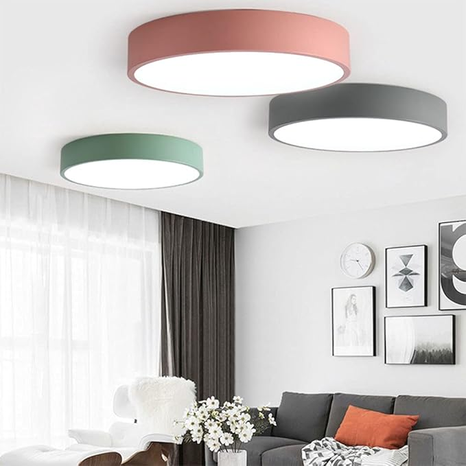Circular Flush Mount LED Ceiling Light | Modern Home Illumination | Energy-Efficient Iron & Acrylic | Brick by Brick London 13