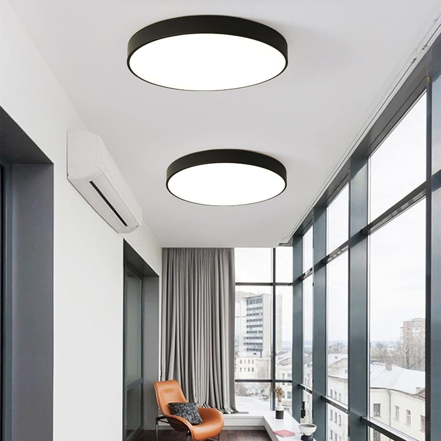 Circular Flush Mount LED Ceiling Light | Modern Home Illumination | Energy-Efficient Iron & Acrylic | Brick by Brick London 6