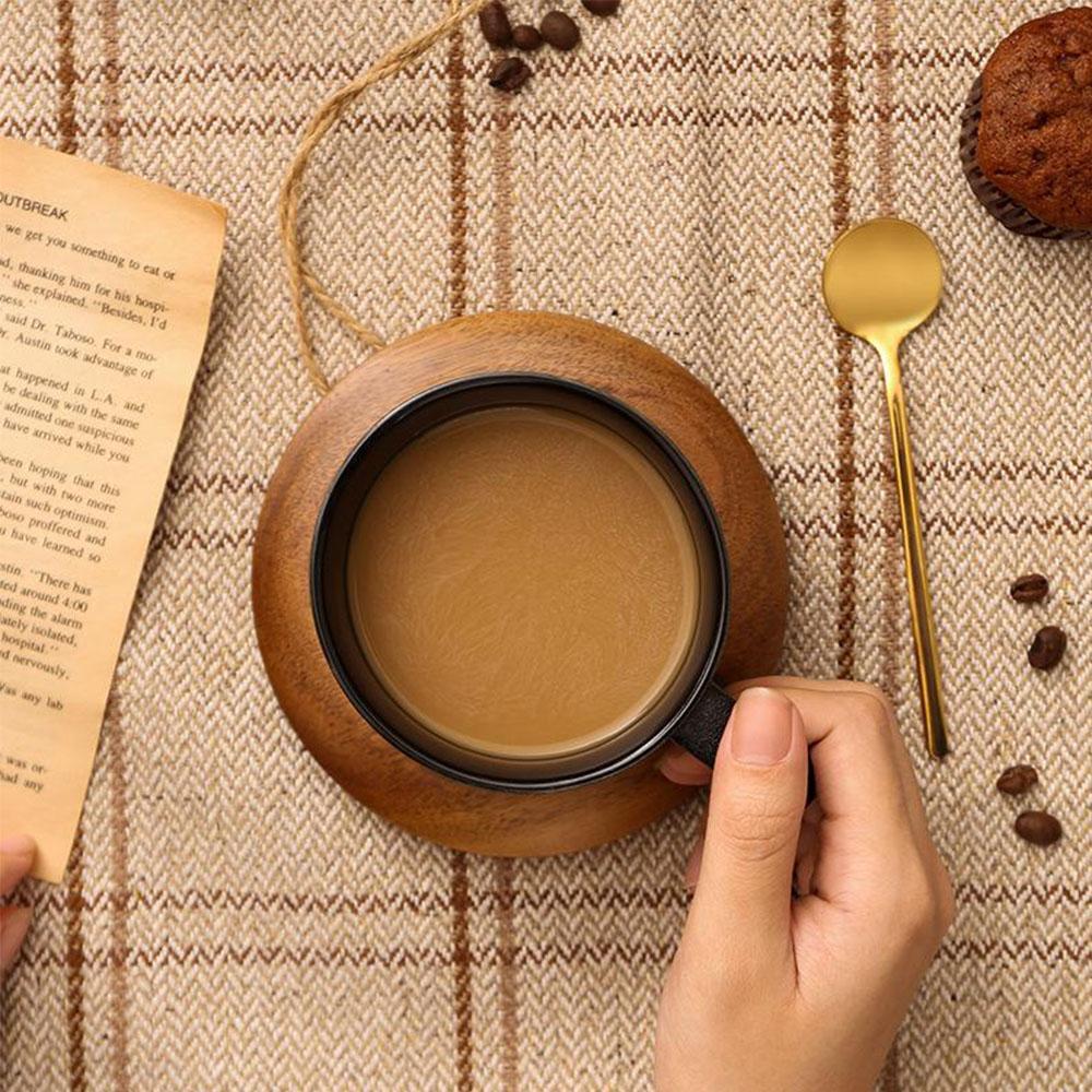 Coffee Mug – Black Stoneware – Diameter: 3.6 inches – Unique Oven-Baked Design for Stylish Beverages 4