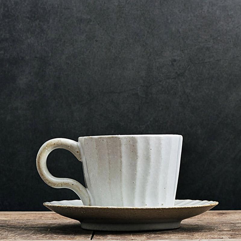 Coffee Mug – Stoneware – Diameter: 3 inches – Unique Yellow and Black Splatter Design with Long Spoon 7