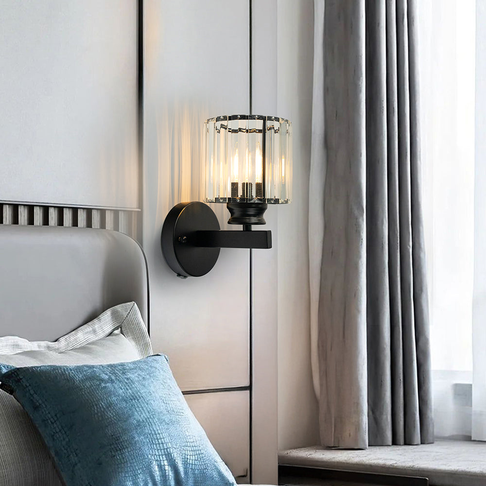 Elegant Crystal Wall Light | Modern Wall Sconce | Ambient Lighting | Iron & Crystal | 9.45 Height | Brick by Brick London 1