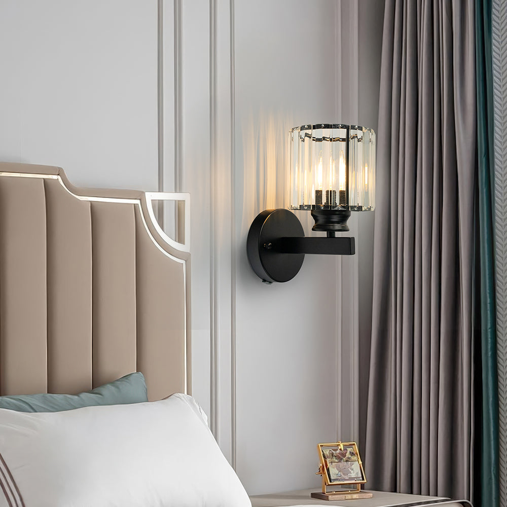Elegant Crystal Wall Light | Modern Wall Sconce | Ambient Lighting | Iron & Crystal | 9.45 Height | Brick by Brick London 2