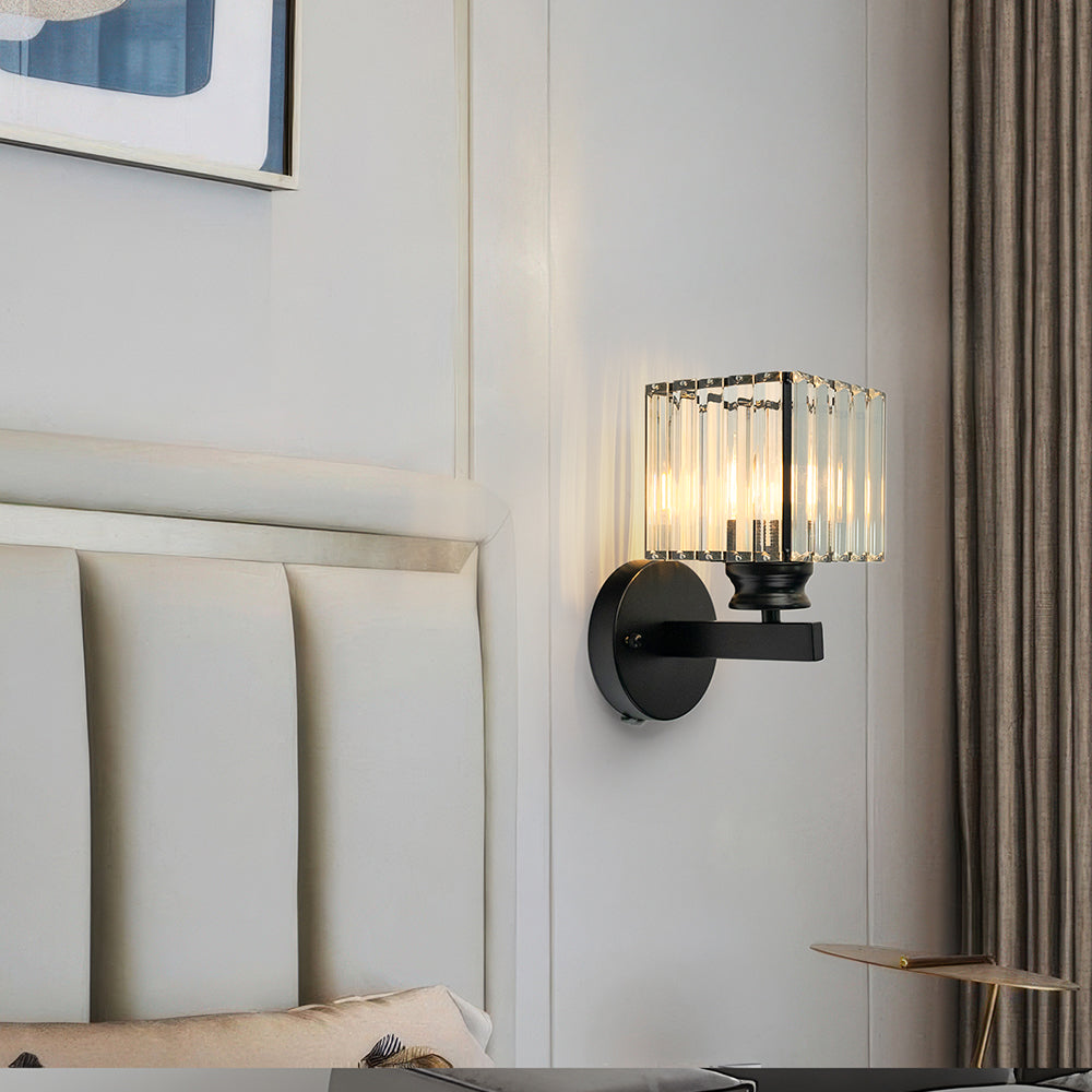Elegant Crystal Wall Light | Modern Wall Sconce | Ambient Lighting | Iron & Crystal | 9.45 Height | Brick by Brick London 3