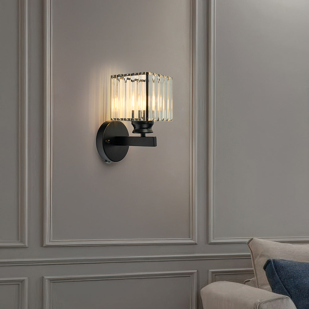 Elegant Crystal Wall Light | Modern Wall Sconce | Ambient Lighting | Iron & Crystal | 9.45 Height | Brick by Brick London 4