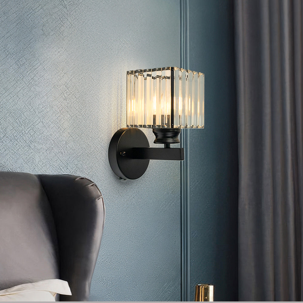 Elegant Crystal Wall Light | Modern Wall Sconce | Ambient Lighting | Iron & Crystal | 9.45 Height | Brick by Brick London 5