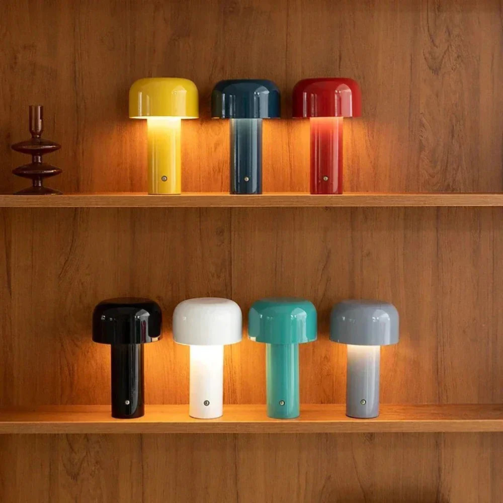 GlowSphere Table Lamp | Rechargeable Cordless Mushroom Design | Indoor Bedside Light | Eco-Friendly Ironwork & Acrylic | Brick by Brick London 2