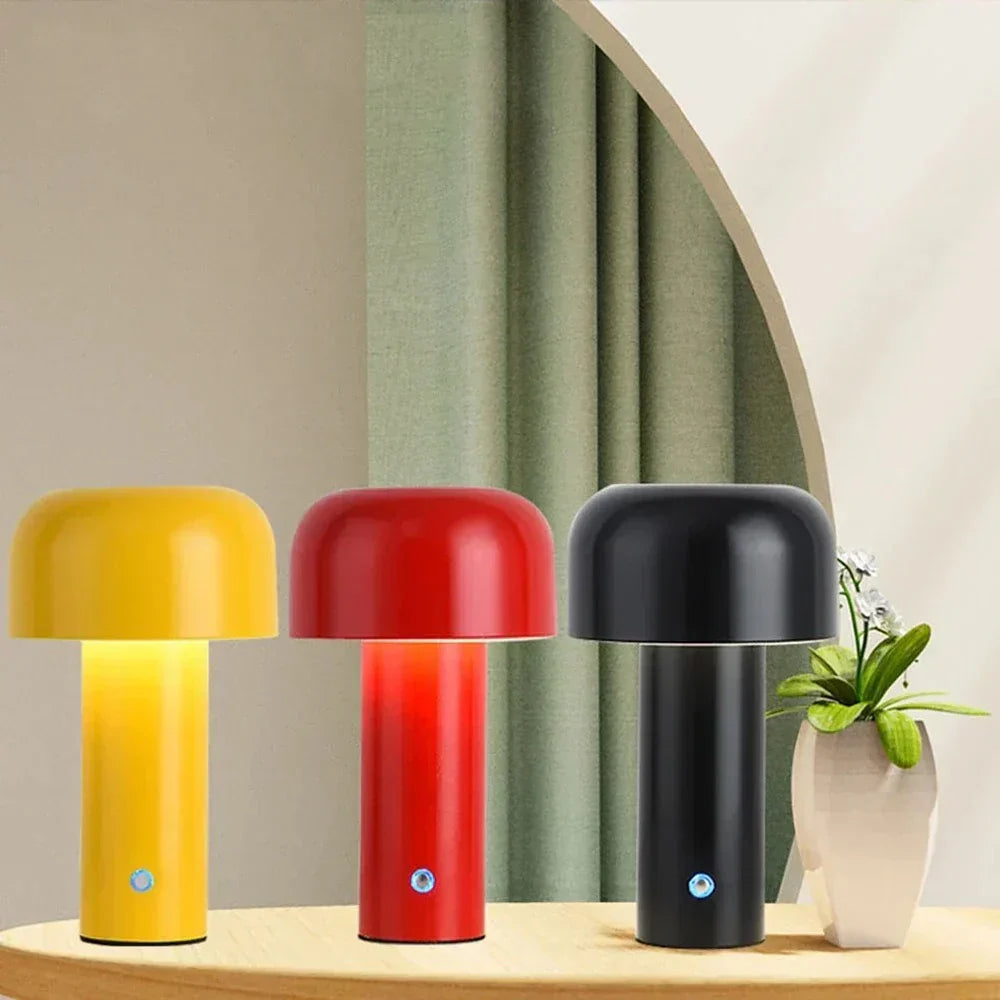 GlowSphere Table Lamp | Rechargeable Cordless Mushroom Design | Indoor Bedside Light | Eco-Friendly Ironwork & Acrylic | Brick by Brick London 3