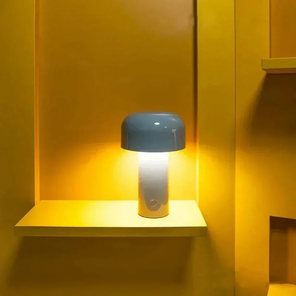 GlowSphere Table Lamp | Rechargeable Cordless Mushroom Design | Indoor Bedside Light | Eco-Friendly Ironwork & Acrylic | Brick by Brick London 4
