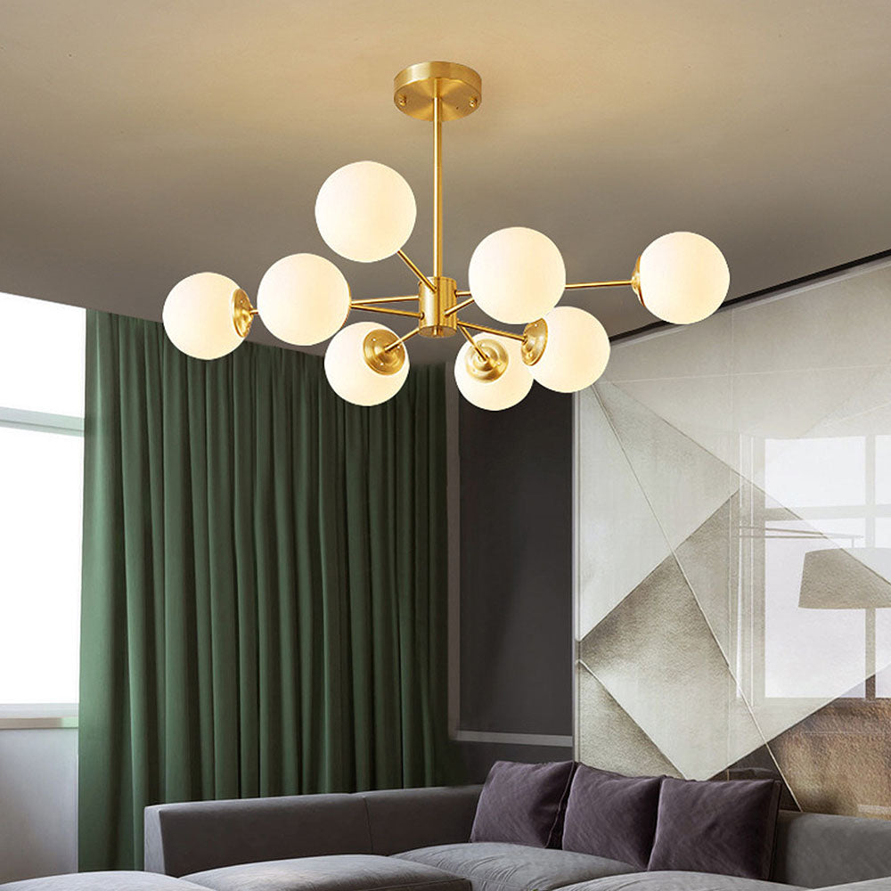 Gold Brass Chandelier Light | Elegant Designer Chandelier | Bedroom Lighting | Crystal Accents | Brick by Brick London 3