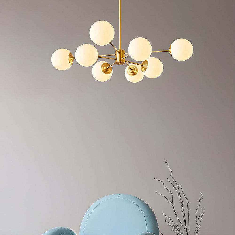 Gold Brass Chandelier Light | Elegant Designer Chandelier | Bedroom Lighting | Crystal Accents | Brick by Brick London 4