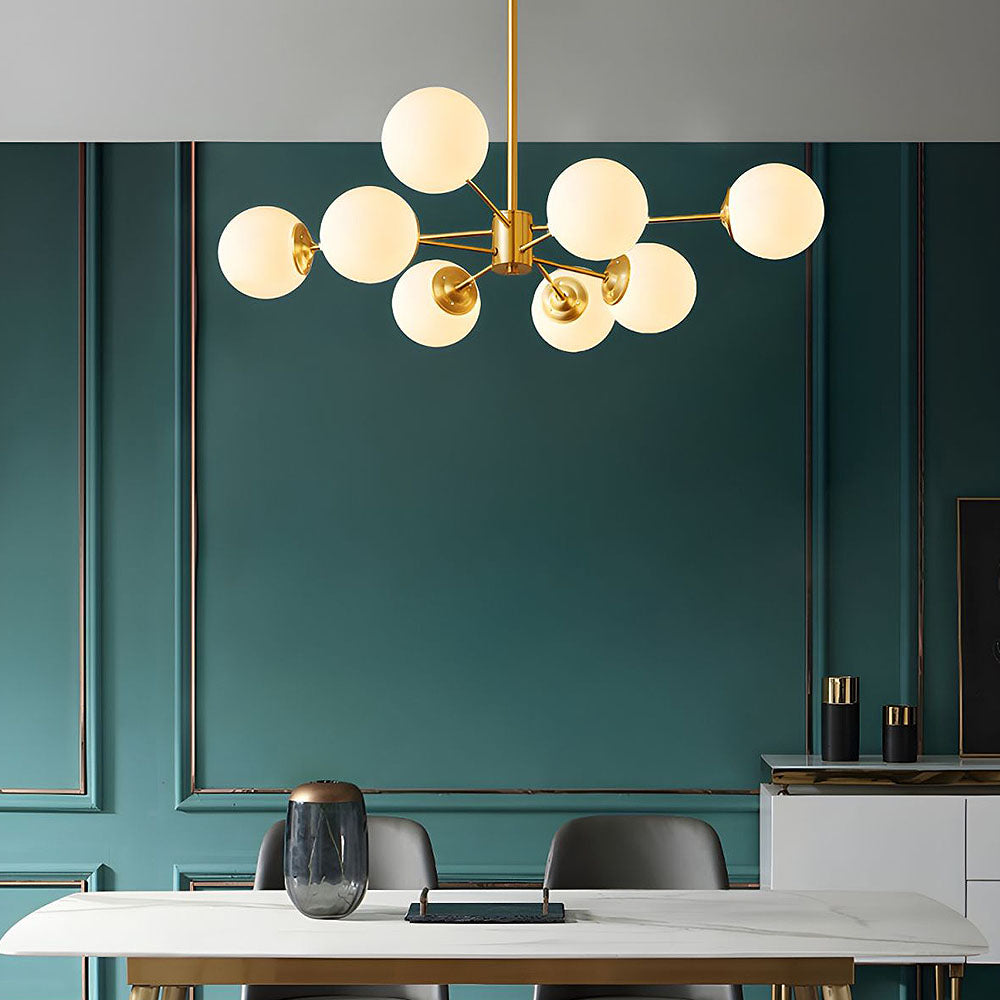 Gold Brass Chandelier Light | Elegant Designer Chandelier | Bedroom Lighting | Crystal Accents | Brick by Brick London 5