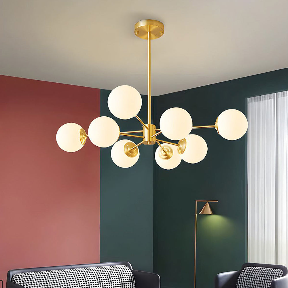 Gold Brass Chandelier Light | Elegant Designer Chandelier | Bedroom Lighting | Crystal Accents | Brick by Brick London 6