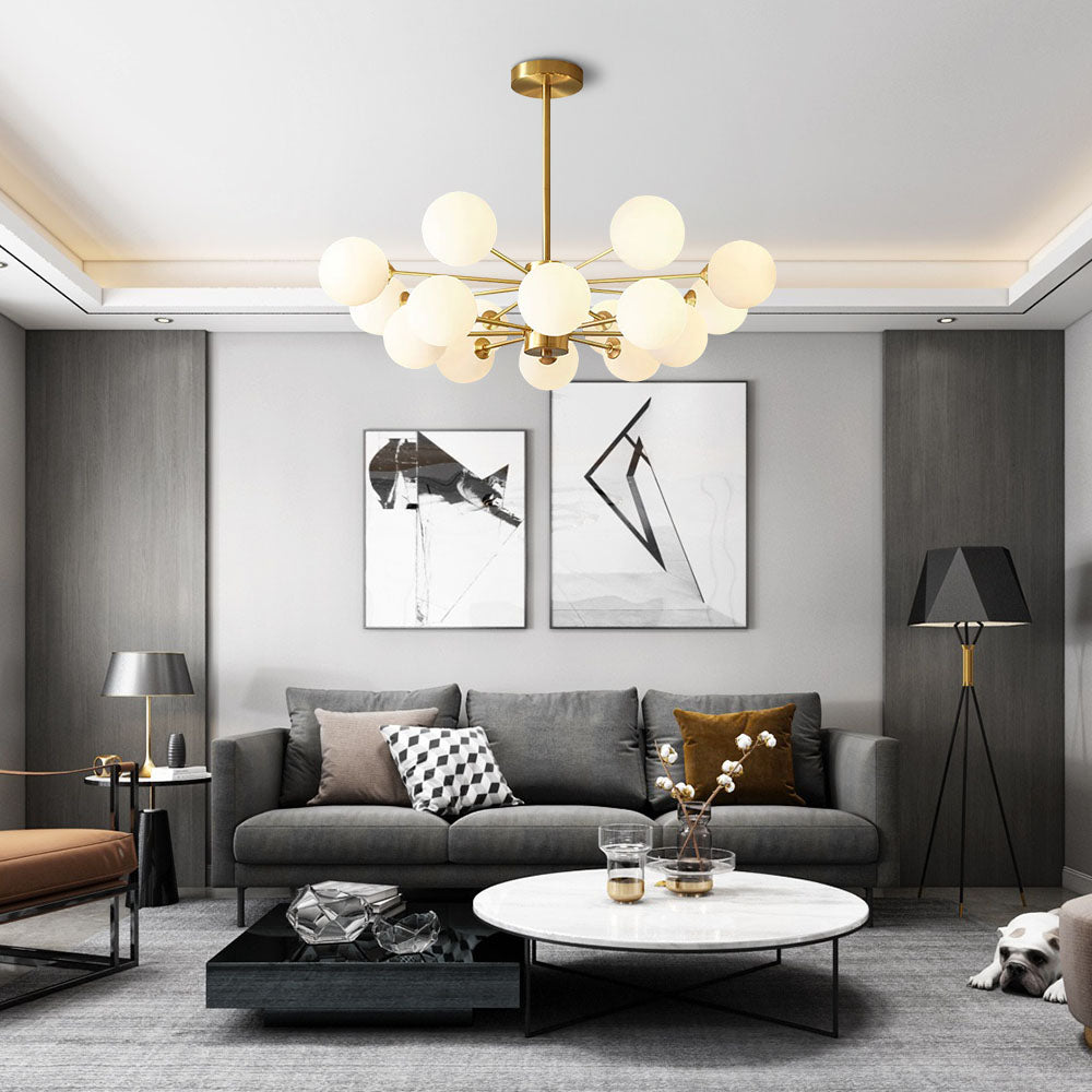 Gold Brass Chandelier Light | Elegant Designer Chandelier | Bedroom Lighting | Crystal Accents | Brick by Brick London 9