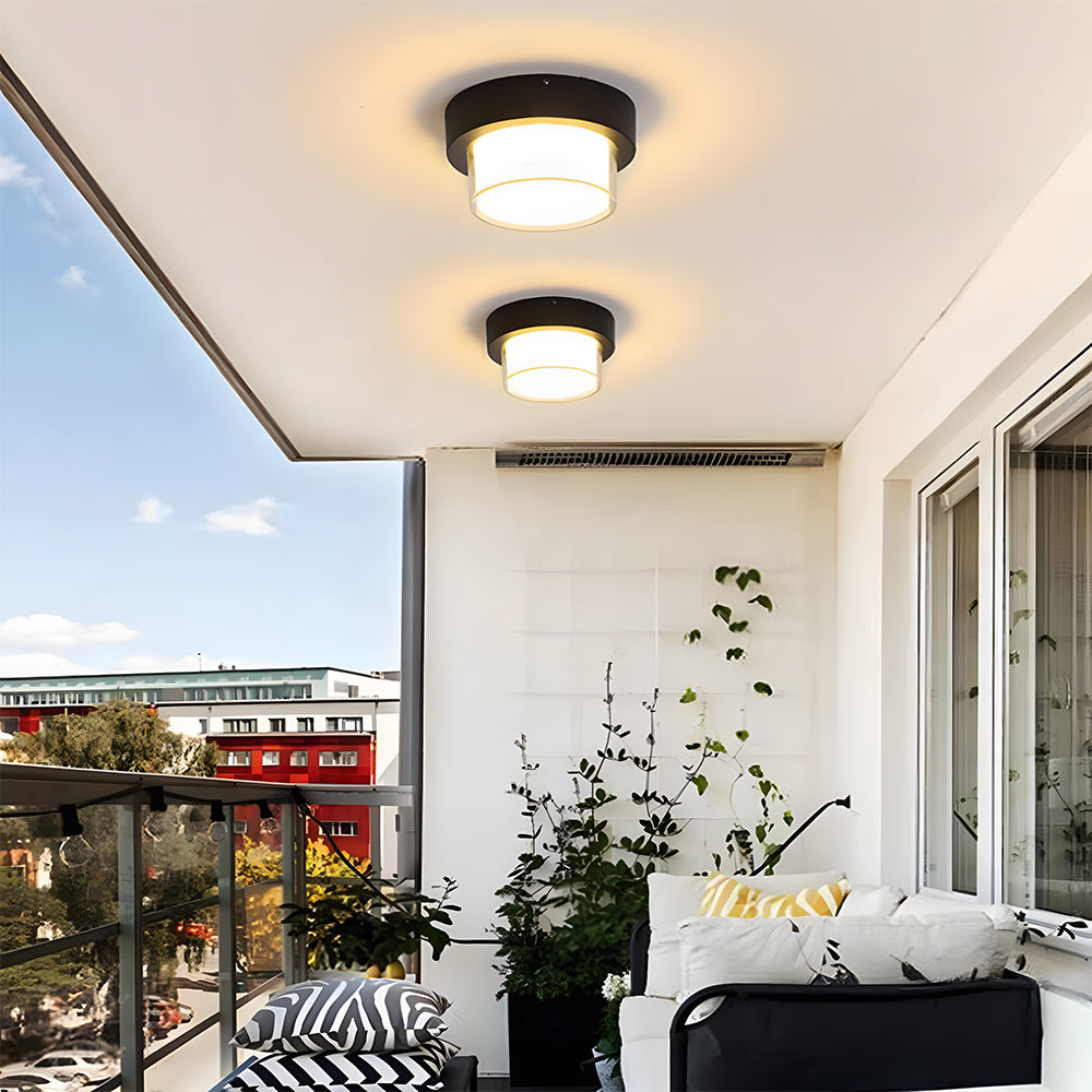 IP68 Outdoor Ceiling Light Fixture Black | Weather-Resistant Aluminum | 20W/30W LED | Brick by Brick London 1