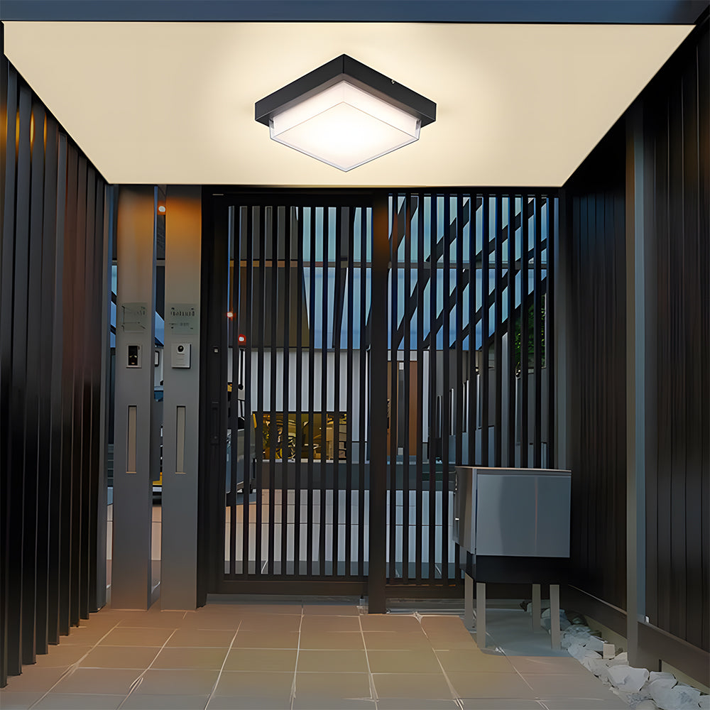 IP68 Outdoor Ceiling Light Fixture Black | Weather-Resistant Aluminum | 20W/30W LED | Brick by Brick London 4