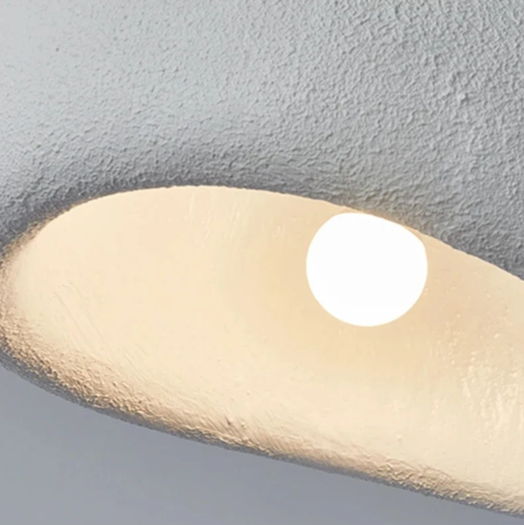 Japandi Wabi Sabi Resin Ceiling Light | Minimalist Home Illumination | 30cm Polystyrene & Plastic | Brick by Brick London 3