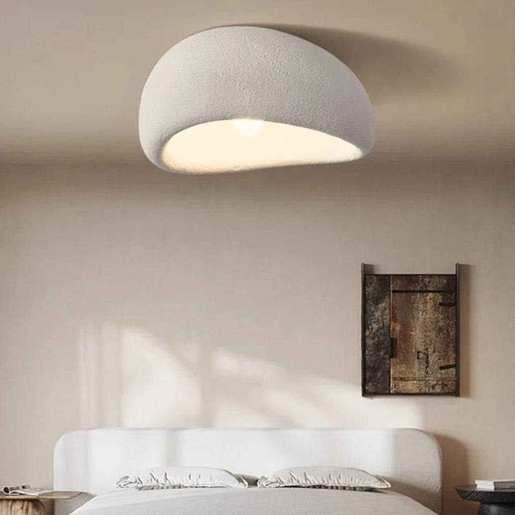 Japandi Wabi Sabi Resin Ceiling Light | Minimalist Home Illumination | 30cm Polystyrene & Plastic | Brick by Brick London 4