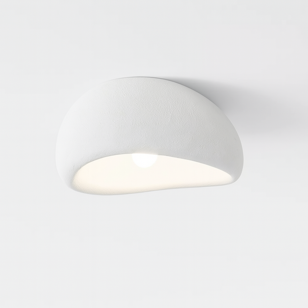 Japandi Wabi Sabi Resin Ceiling Light | Minimalist Home Illumination | 30cm Polystyrene & Plastic | Brick by Brick London 5