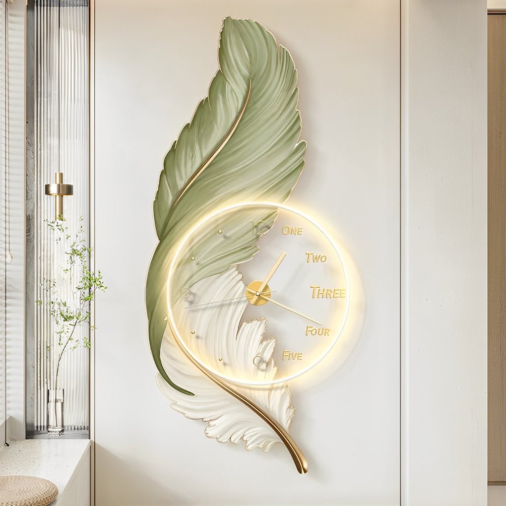 Large Wall Clock – Acrylic Design – Size Options: 14.2 x 31.5 inches, 17.7 x 39.4 inches, 21.3 x 47.2 inches – USB Powered with LED Light 0