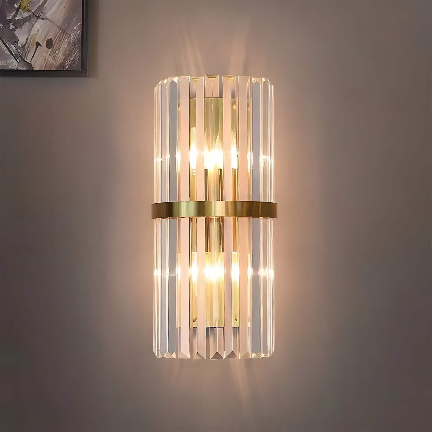 Luxurious Modern Wall Light | Stainless Steel & Crystal | Elegant Living Room Decor | Brick by Brick London 4