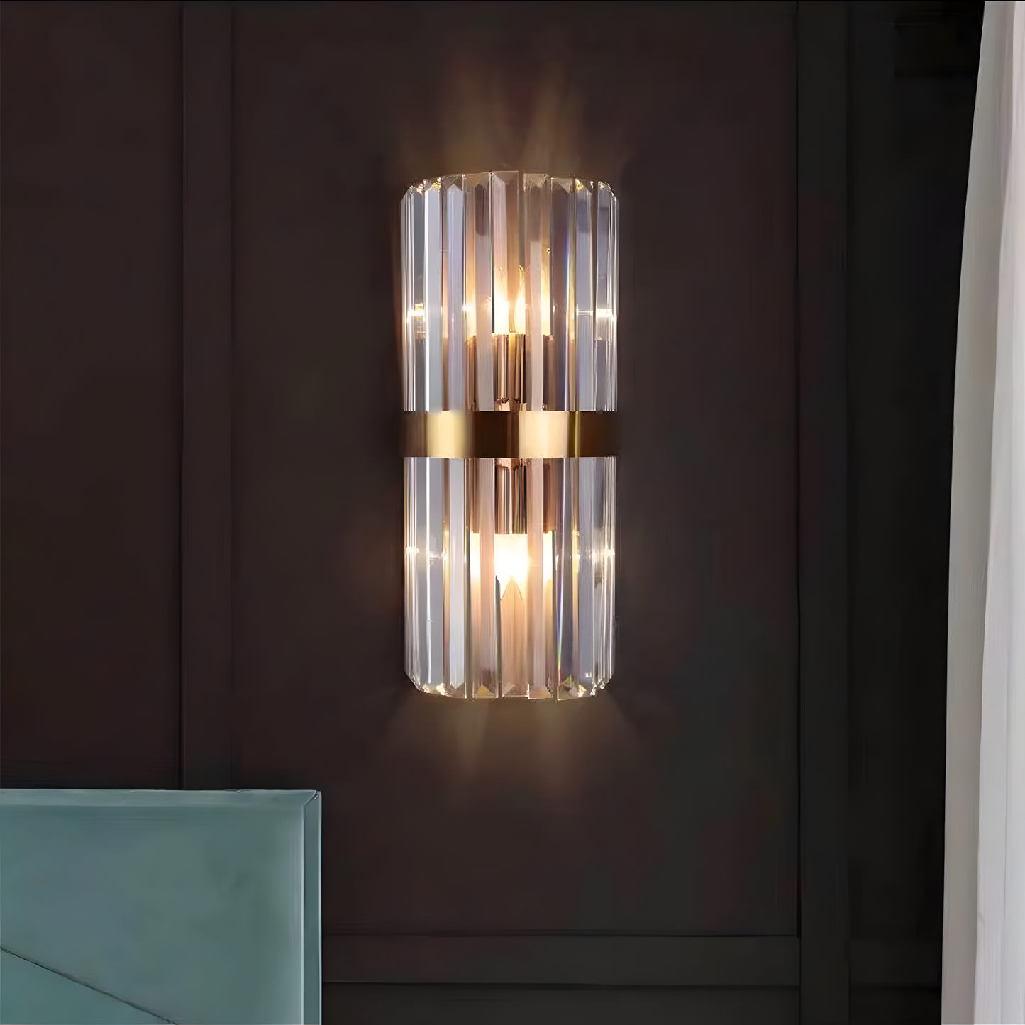 Luxurious Modern Wall Light | Stainless Steel & Crystal | Elegant Living Room Decor | Brick by Brick London 5