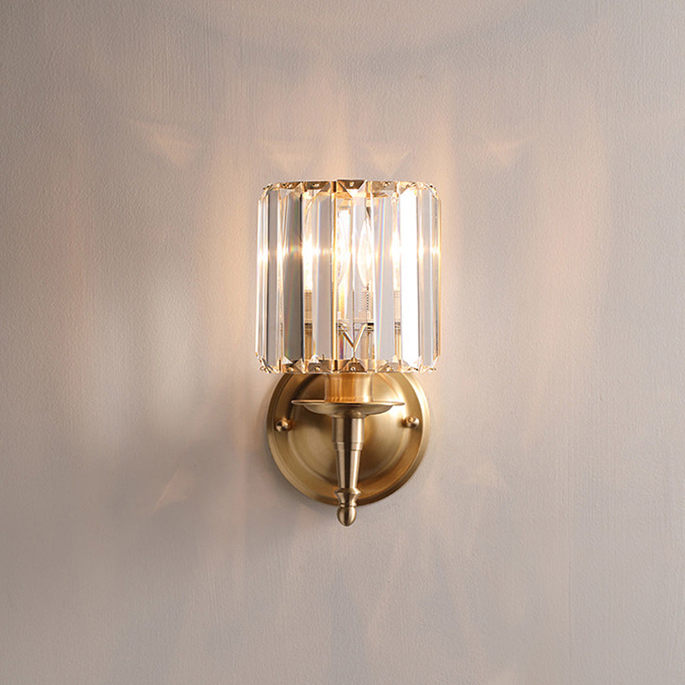 Luxury Clear Crystal Wall Light | Elegant Sconce for Hallways | Brass & Crystal | 5.9 Diameter | Brick by Brick London 4