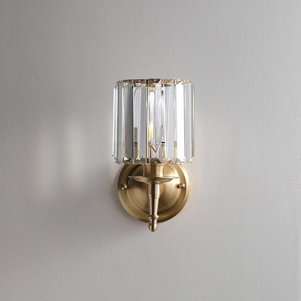 Luxury Clear Crystal Wall Light | Elegant Sconce for Hallways | Brass & Crystal | 5.9 Diameter | Brick by Brick London 5