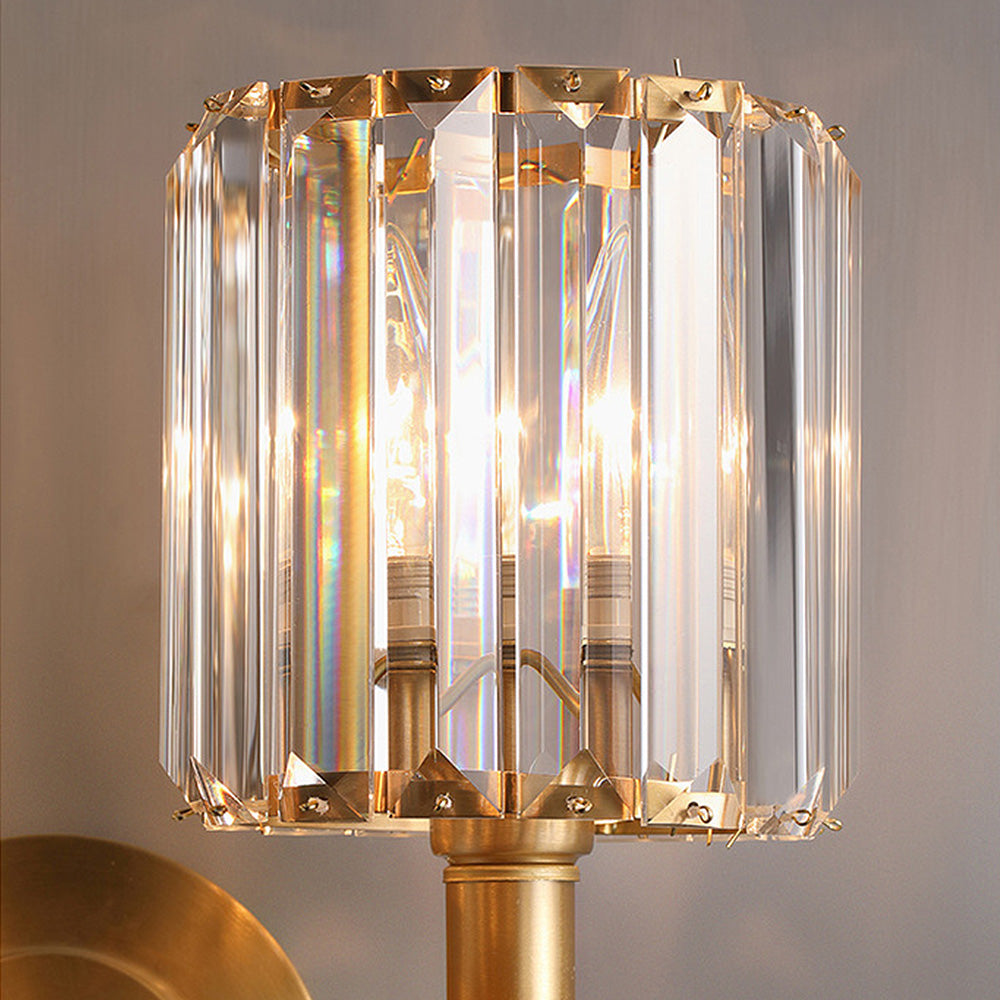 Luxury Clear Crystal Wall Light | Elegant Sconce for Hallways | Brass & Crystal | 5.9 Diameter | Brick by Brick London 8