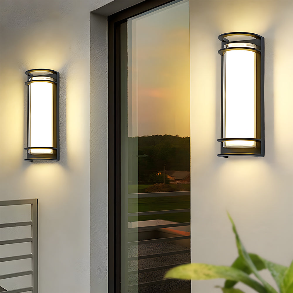 Modern Acrylic Round Outdoor Wall Light | IP68 Waterproof | 30W Brightness for Gardens & Patios | Brick by Brick London 2