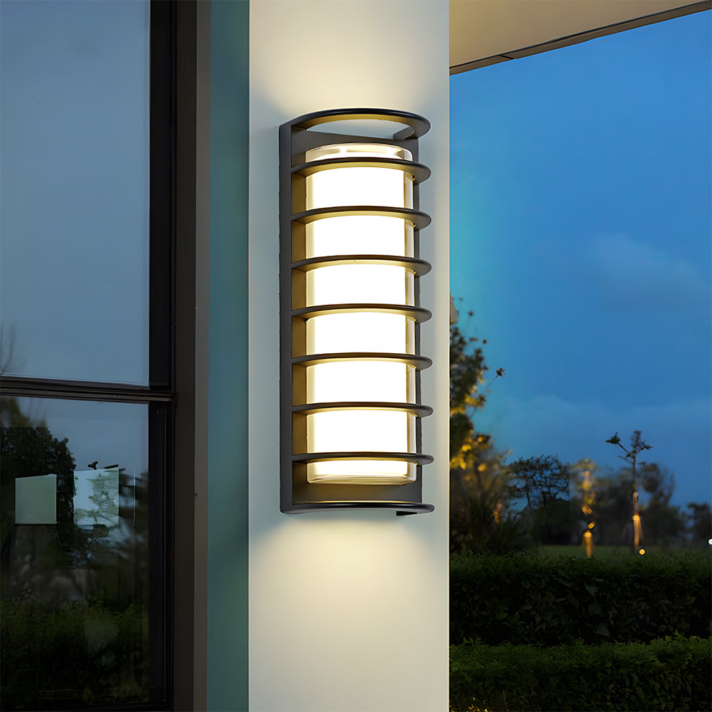 Modern Acrylic Round Outdoor Wall Light | IP68 Waterproof | 30W Brightness for Gardens & Patios | Brick by Brick London 8