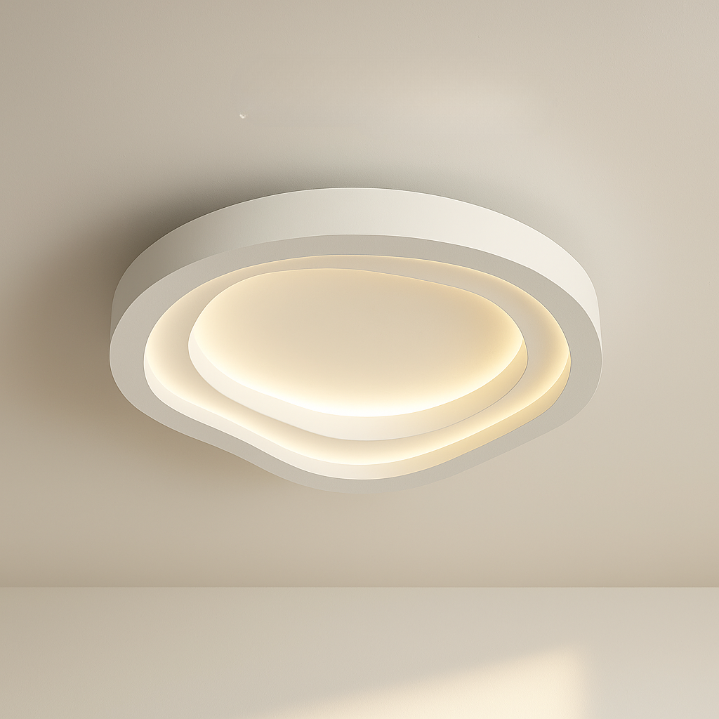 Modern Art Deco Chandelier | White LED Ceiling Light | Adjustable Brightness | Durable Iron Design | Brick by Brick London 0