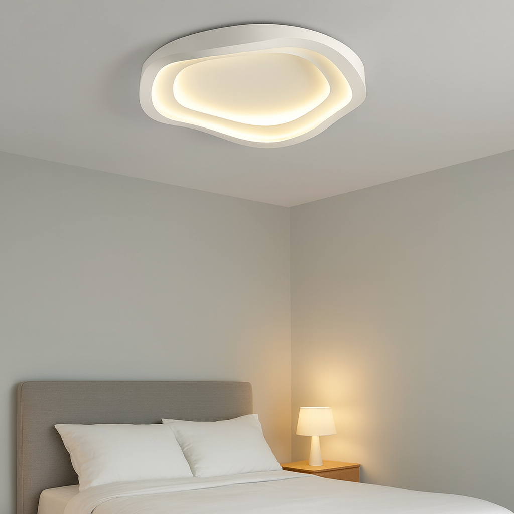 Modern Art Deco Chandelier | White LED Ceiling Light | Adjustable Brightness | Durable Iron Design | Brick by Brick London 3
