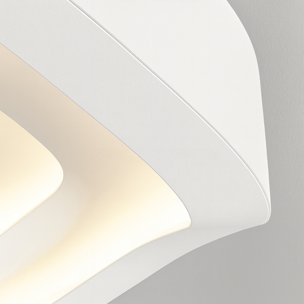 Modern Art Deco Chandelier | White LED Ceiling Light | Adjustable Brightness | Durable Iron Design | Brick by Brick London 4