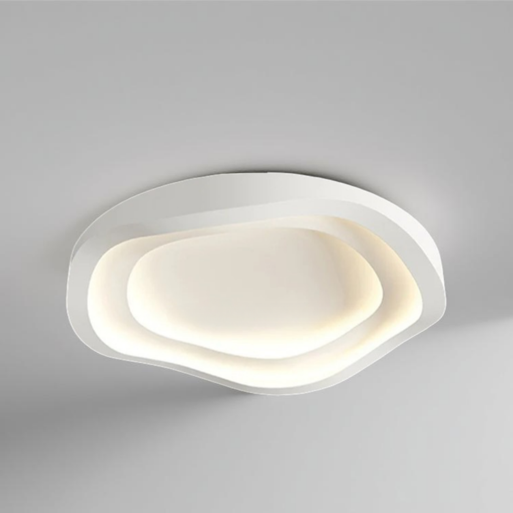 Modern Art Deco Chandelier | White LED Ceiling Light | Adjustable Brightness | Durable Iron Design | Brick by Brick London 7