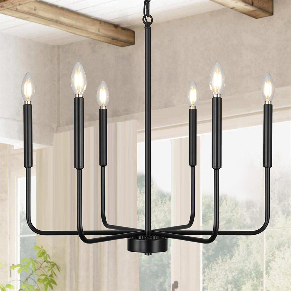 Modern Black Chandelier Light | 6/8-Light Hanging Fixture | Iron | Industrial Design for Living Room & Dining Room | Brick by Brick London 0