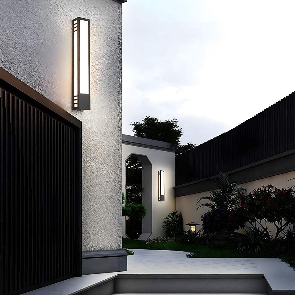 Modern Black Outdoor Wall Light | LED Exterior Wall Lights | IP55 Waterproof | Stainless Steel & Acrylic | Brick by Brick London 1