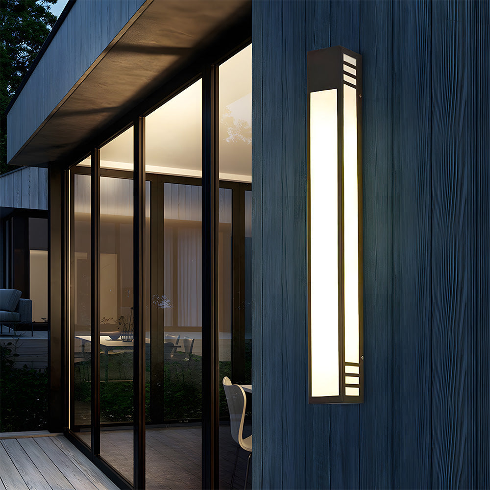 Modern Black Outdoor Wall Light | LED Exterior Wall Lights | IP55 Waterproof | Stainless Steel & Acrylic | Brick by Brick London 6