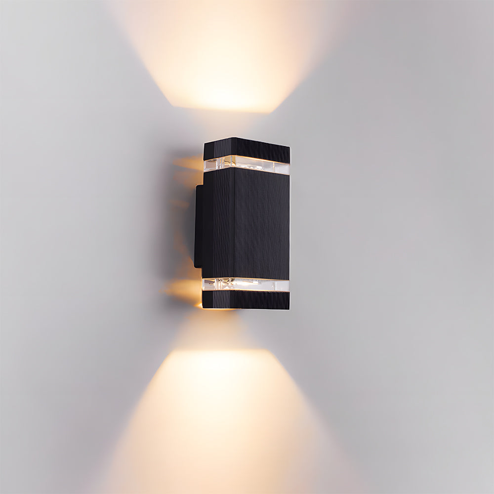 Modern Black Outdoor Wall Light | Up Down Exterior Wall Lantern | IP65 Aluminum & Acrylic | Brick by Brick London 8