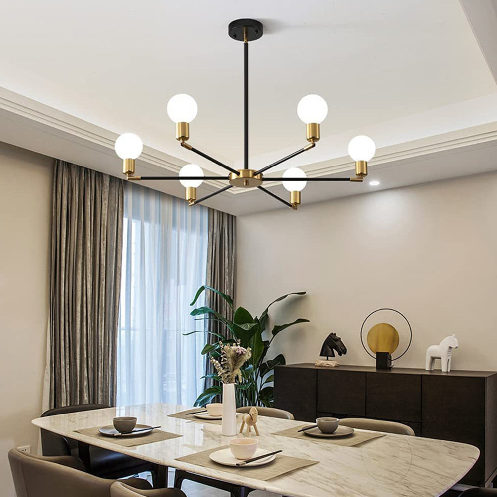 Modern Industrial 6-Light Pendant Lamp | Black Pendant Lighting for Dining Room | Durable Iron | Brick by Brick London 3
