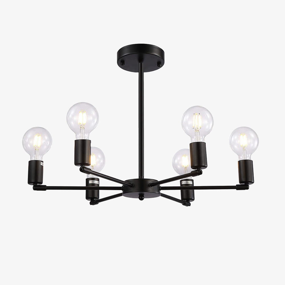 Modern Industrial 6-Light Pendant Lamp | Black Pendant Lighting for Dining Room | Durable Iron | Brick by Brick London 5
