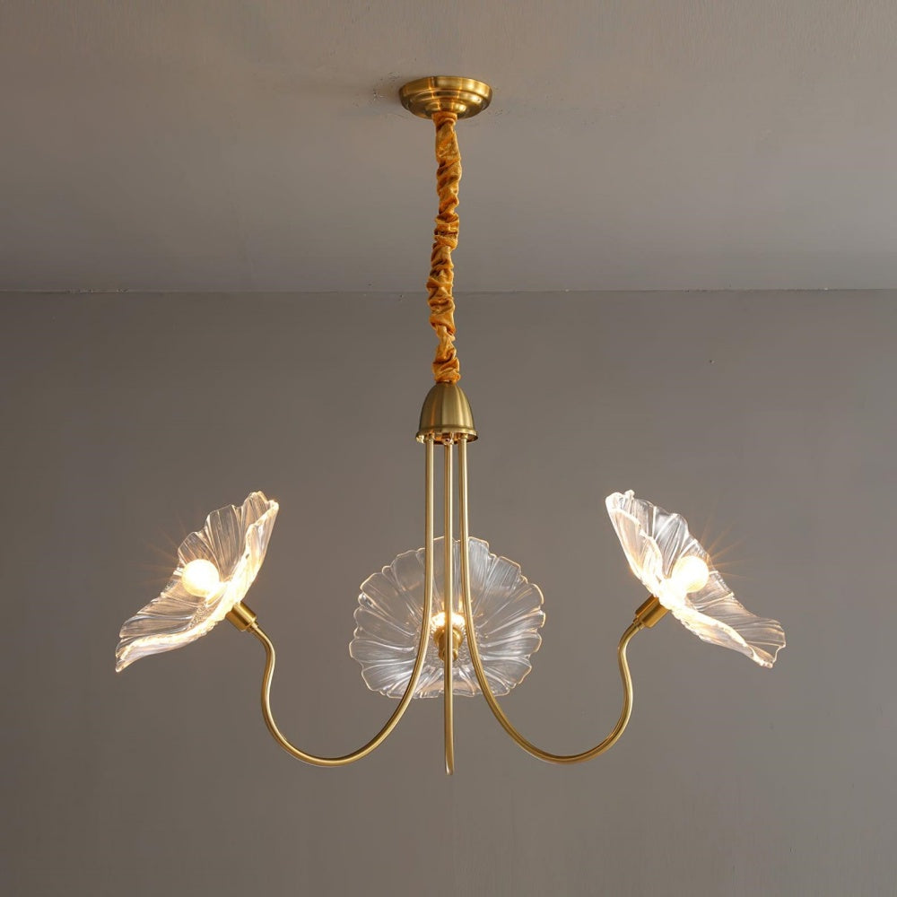 Modern Lotus Leaf Chandelier Light | Elegant Glass Lighting for Living Room | 21.65 | Brick by Brick London 0