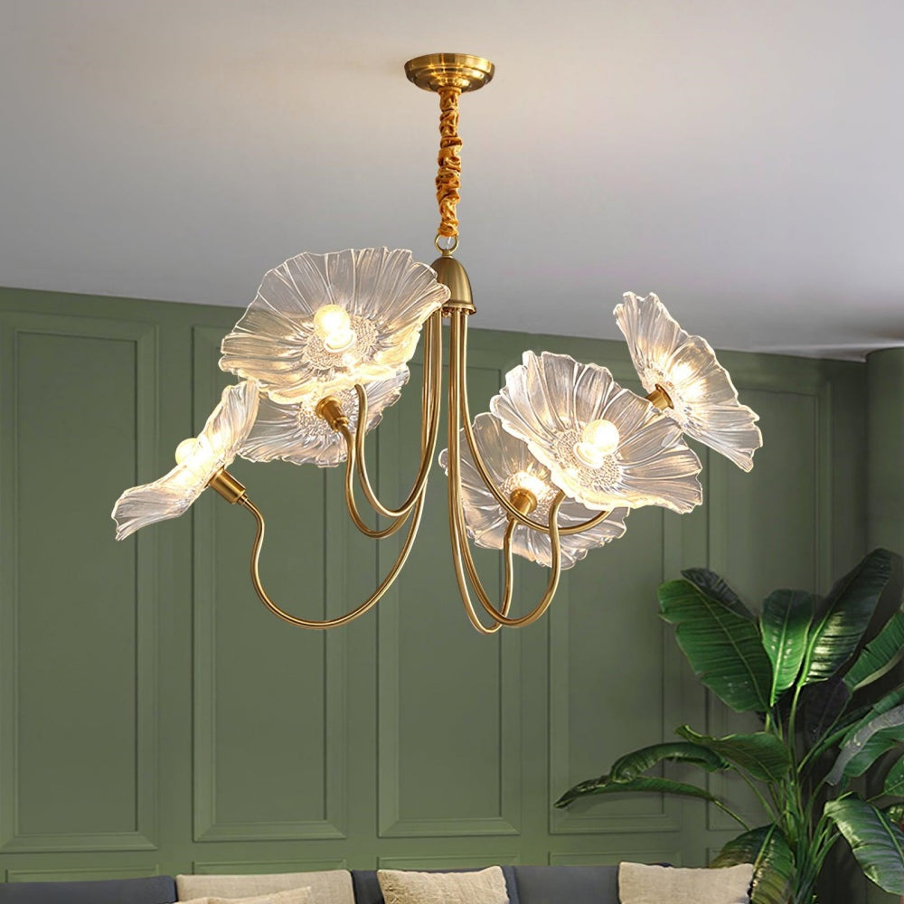 Modern Lotus Leaf Chandelier Light | Elegant Glass Lighting for Living Room | 21.65 | Brick by Brick London 2