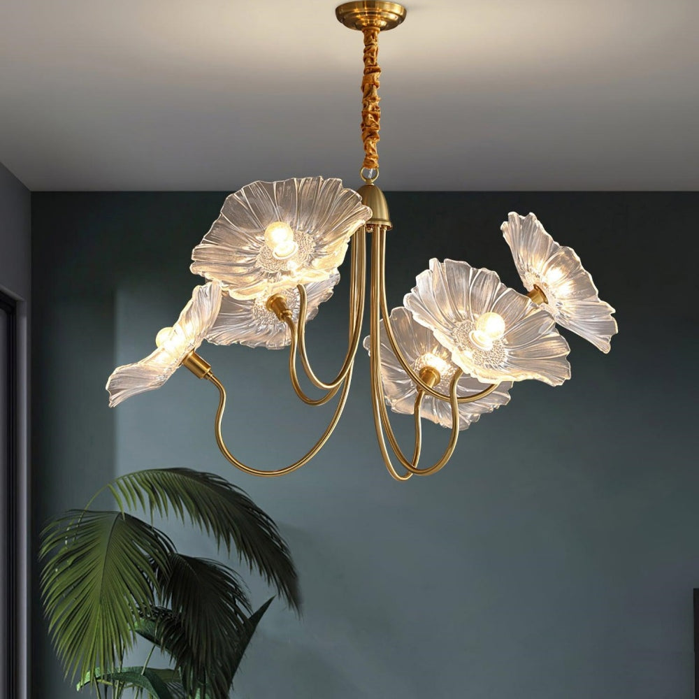 Modern Lotus Leaf Chandelier Light | Elegant Glass Lighting for Living Room | 21.65 | Brick by Brick London 4