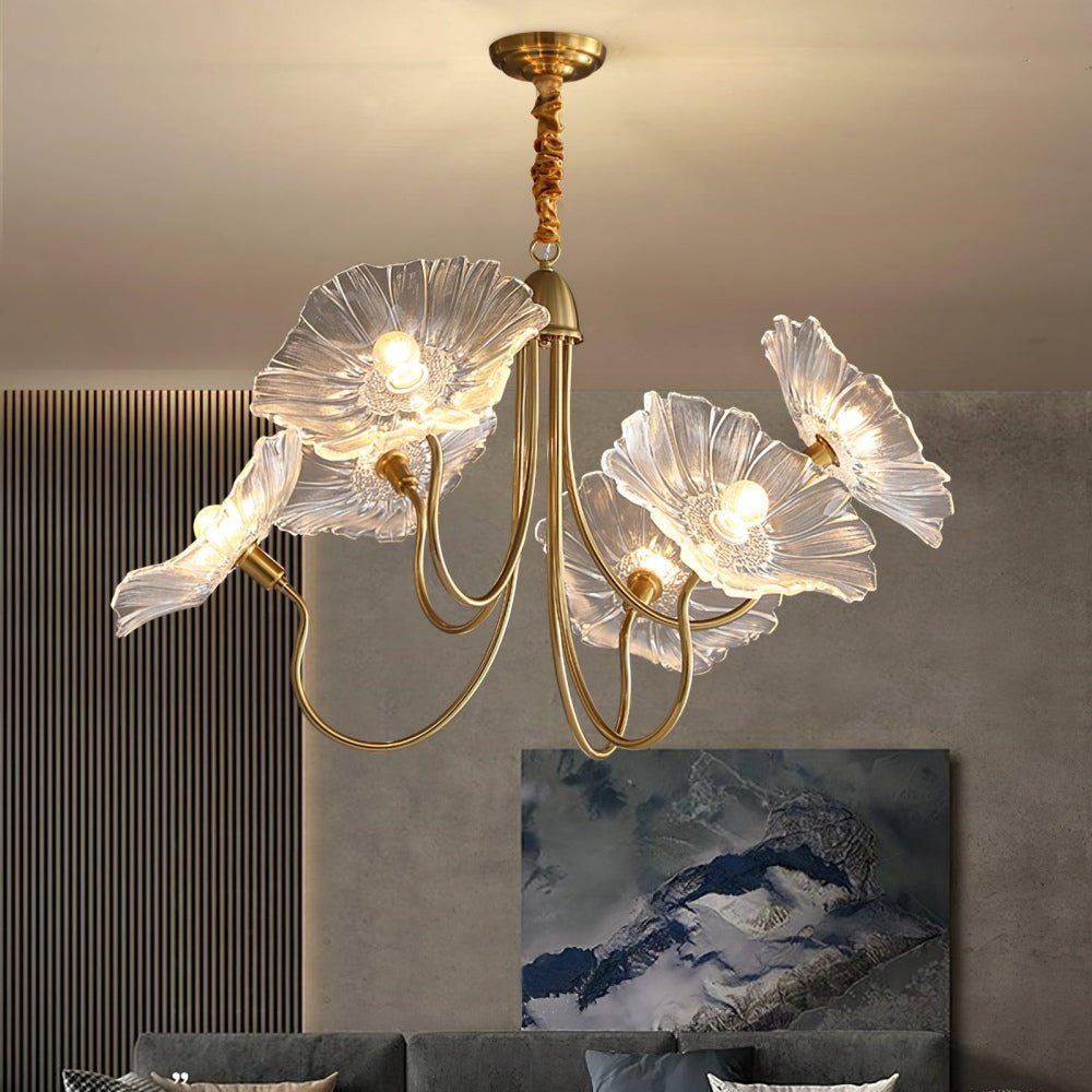 Modern Lotus Leaf Chandelier Light | Elegant Glass Lighting for Living Room | 21.65 | Brick by Brick London 6