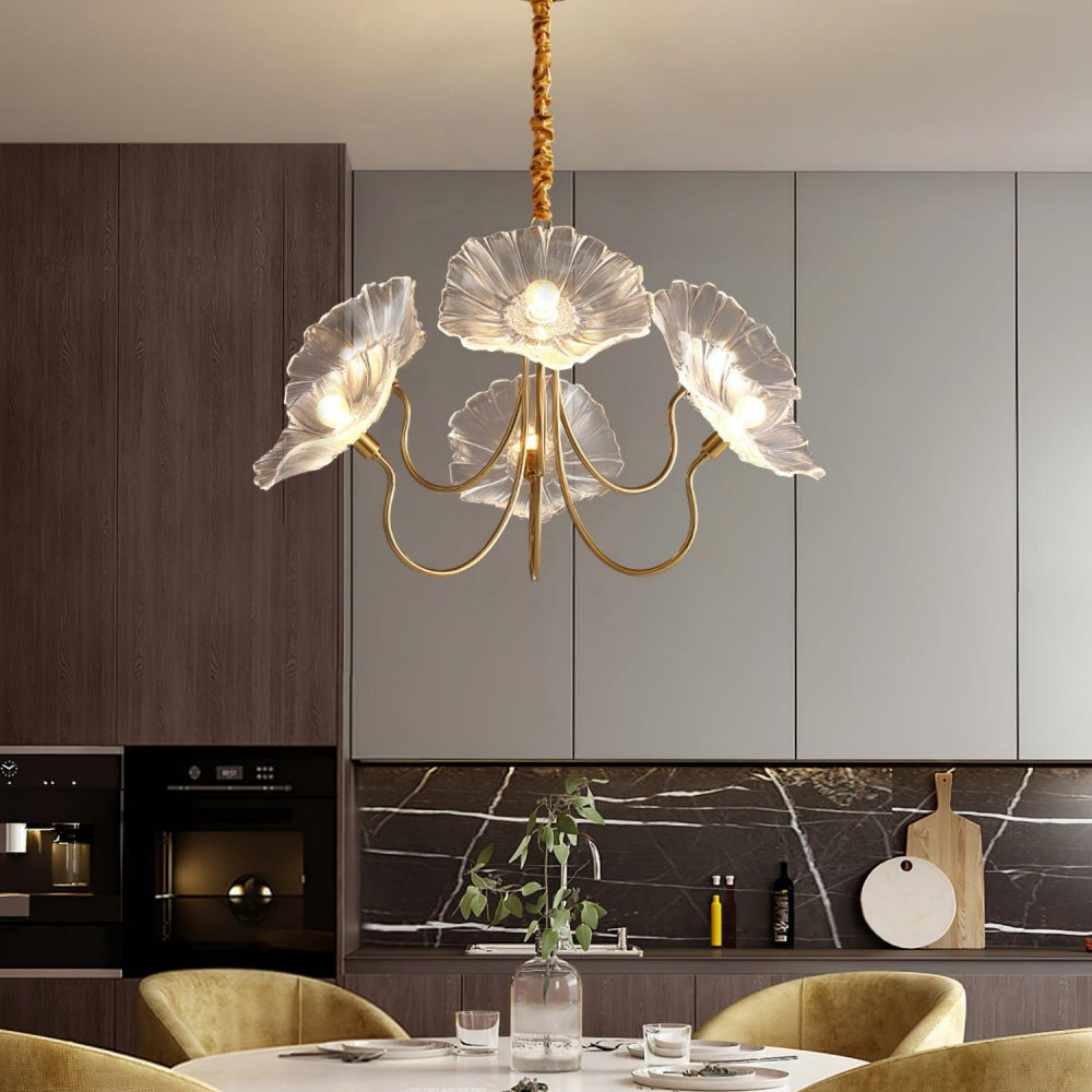 Modern Lotus Leaf Chandelier Light | Elegant Glass Lighting for Living Room | 21.65 | Brick by Brick London 8