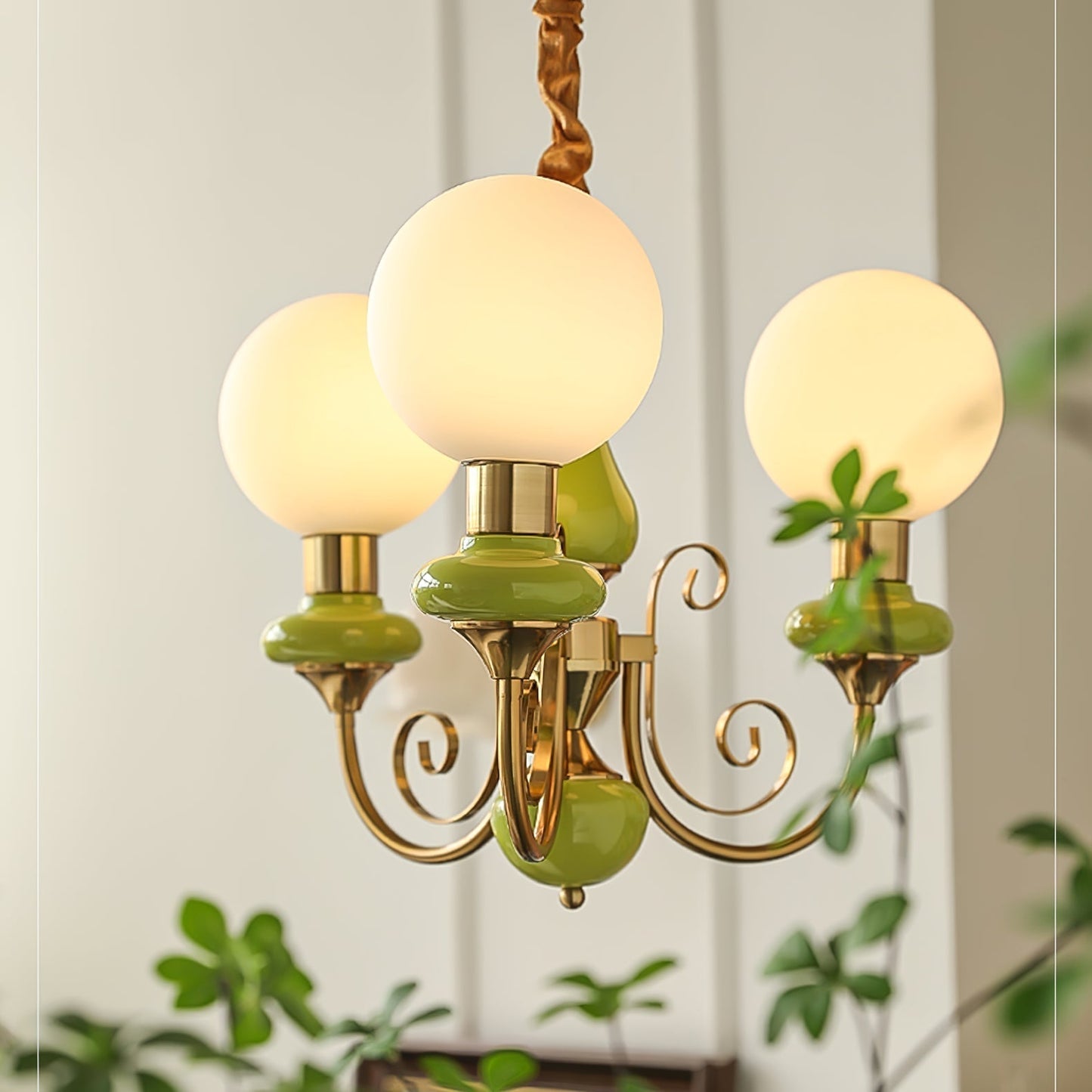Modern Onyx Chandelier Light | Adjustable Hanging Fixture | Metal & Glass | Elegant Kitchen & Dining Room Lighting | Brick by Brick London 2
