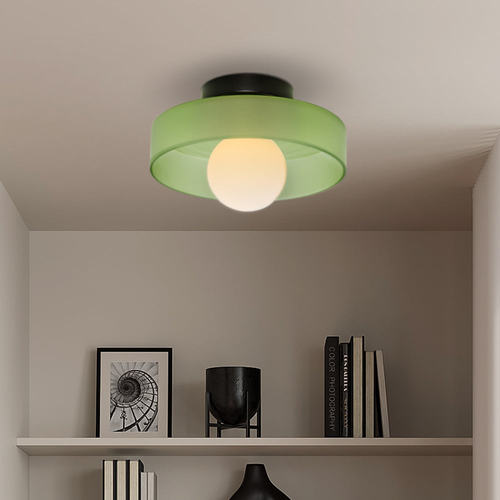 Modern Round Flush Mount Ceiling Light | Kitchen Illumination | Compact Glass Fixture | 9.84 | Brick by Brick London 11