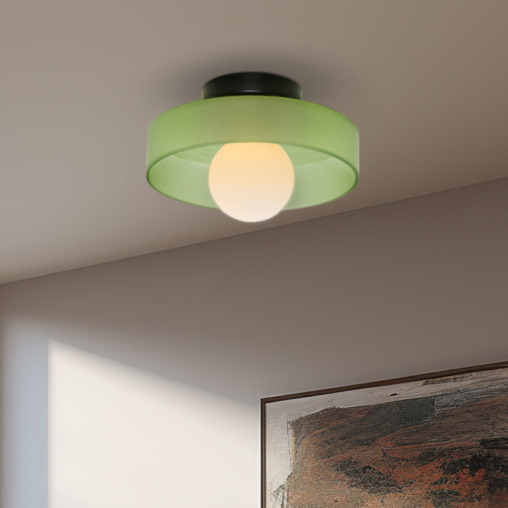 Modern Round Flush Mount Ceiling Light | Kitchen Illumination | Compact Glass Fixture | 9.84 | Brick by Brick London 14