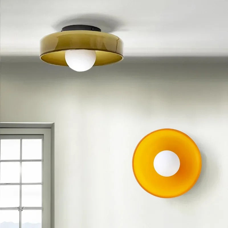 Modern Round Flush Mount Ceiling Light | Kitchen Illumination | Compact Glass Fixture | 9.84 | Brick by Brick London 3